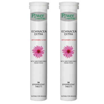 Power of Nature Echinacea Extra with Vitamin C & Zinc 24 Effervescent Tablets